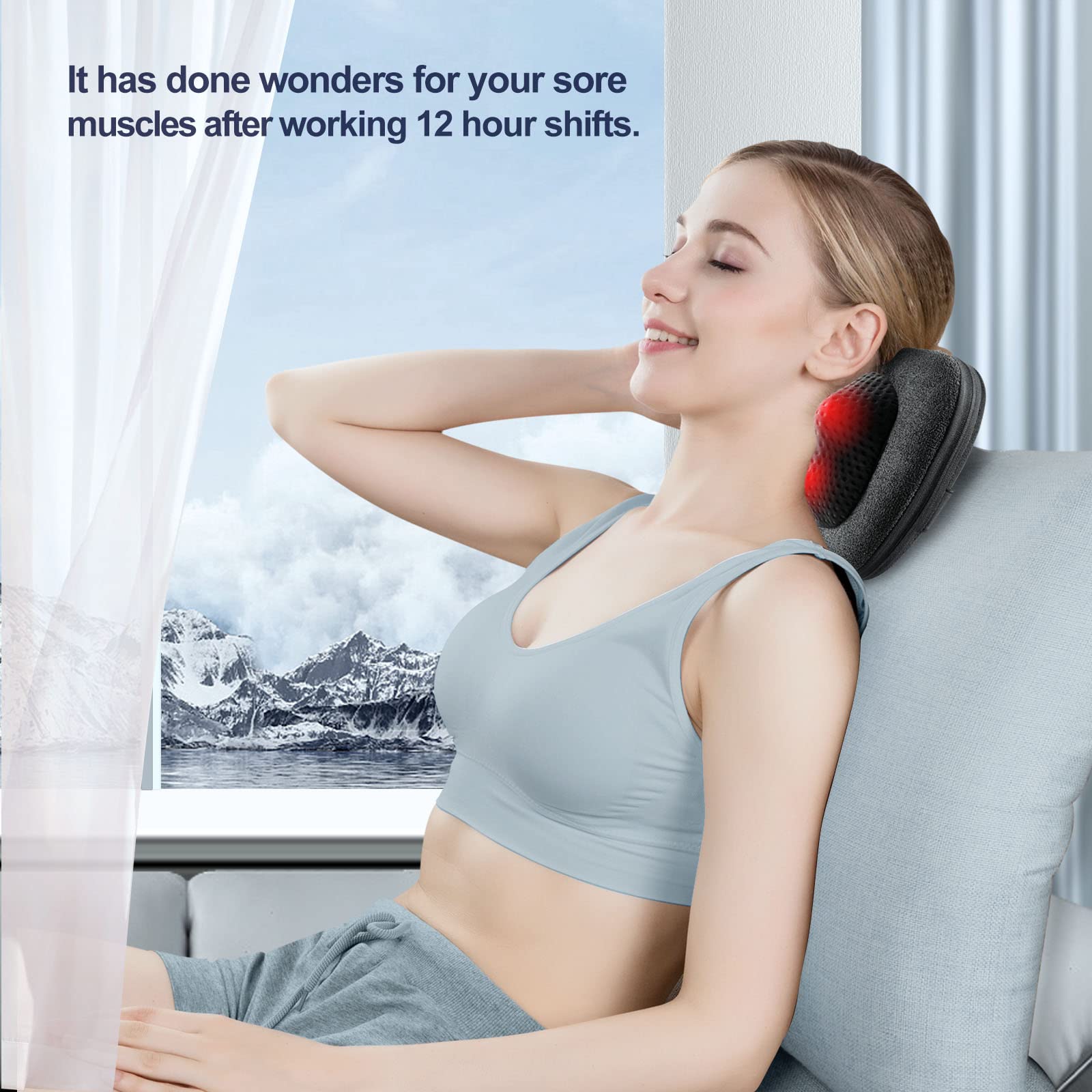 Victor Jürgen Back and Neck Massager with Heat, for Home and Car Use