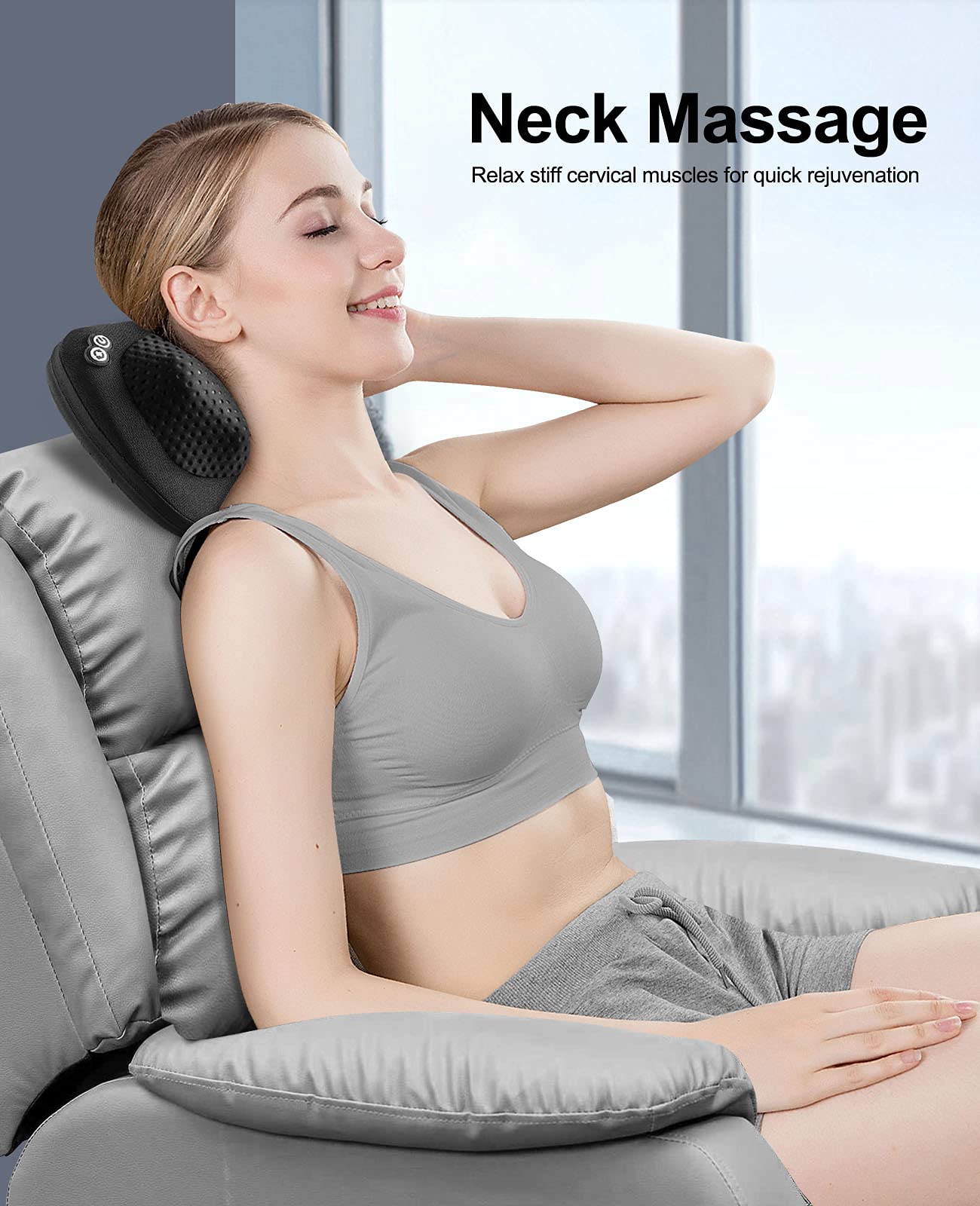 Victor Jürgen Back and Neck Massager with Heat, for Home and Car Use